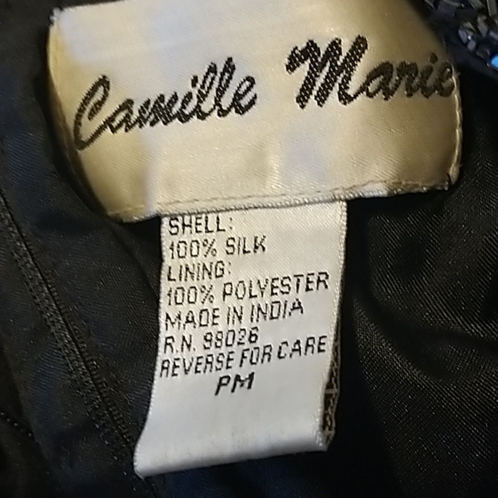 Camille Marie Vintage Blackbeaded Gown Long Column Dress Size Pm — image 8 of 8